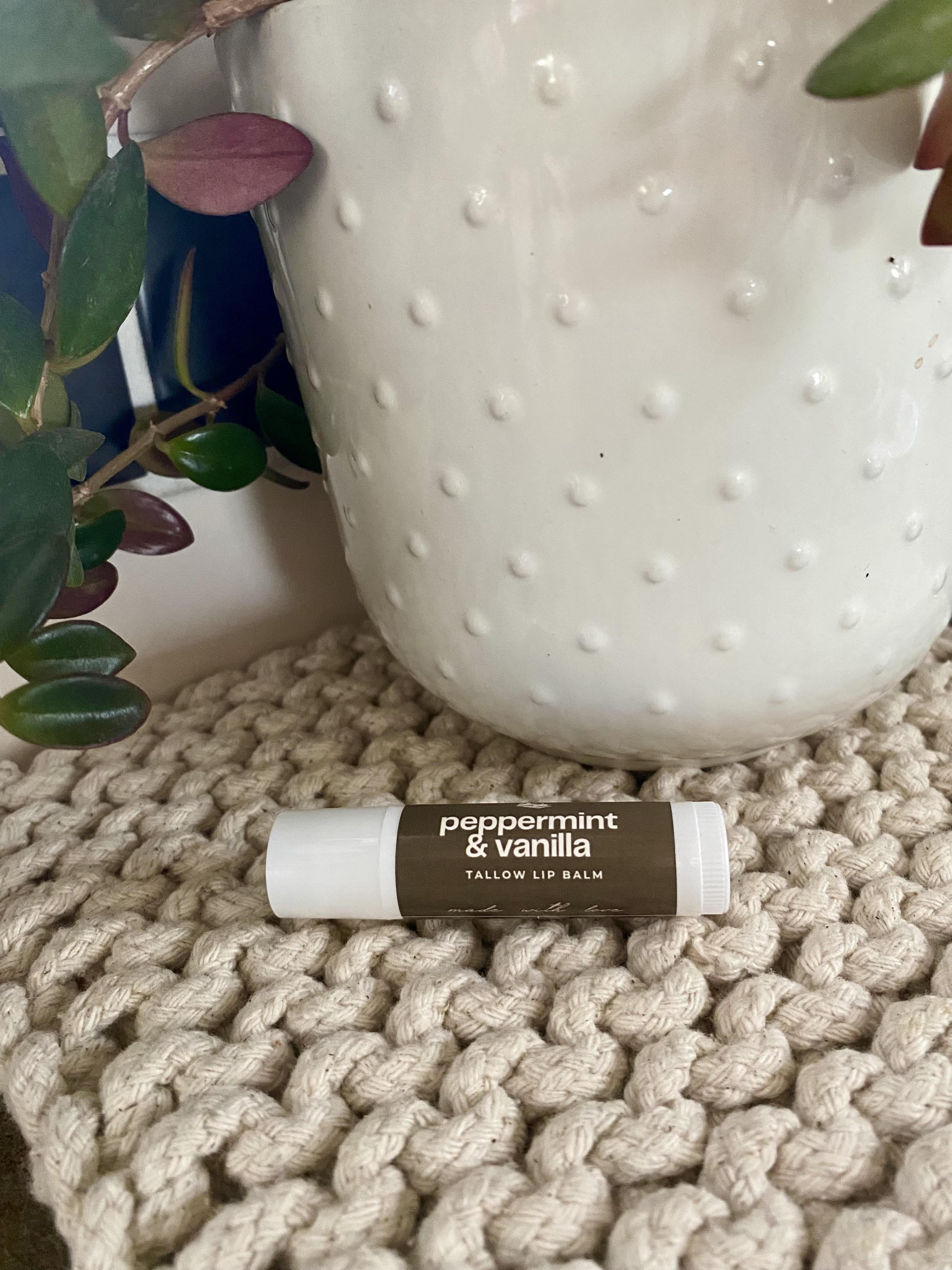Tallow Lip Balm, Peppermint & Vanilla