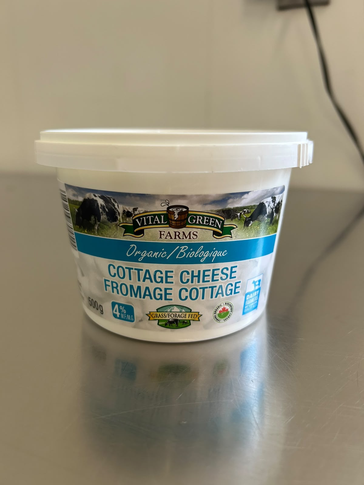 Vital Green Farms Organic Cottage Cheese, 500 g tub