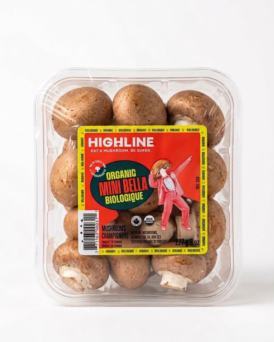 Highline organic Mini Bella crimini mushrooms, 227 g clamshell