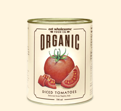 Eat Wholesome organic diced tomatoes, 796 ml can