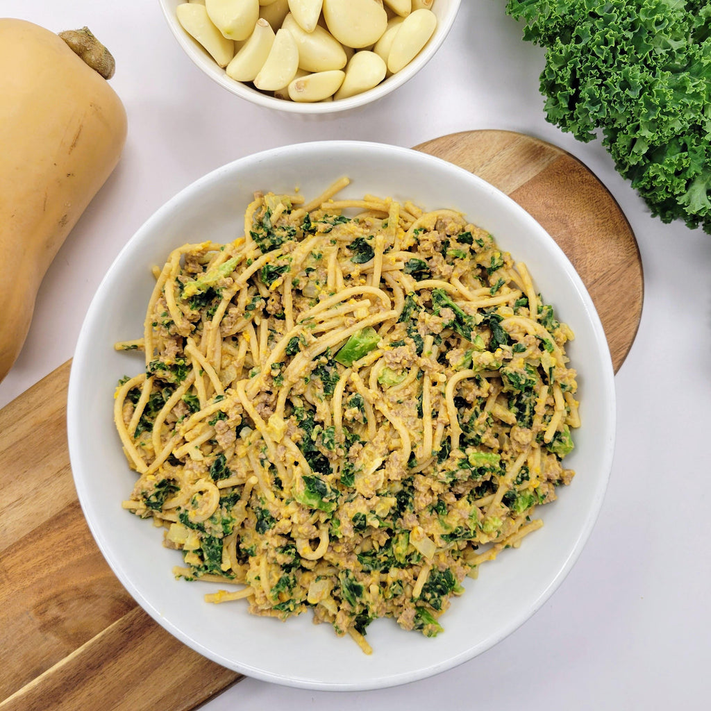 Frozen Meal, Creamy Butternut Bison Spaghetti