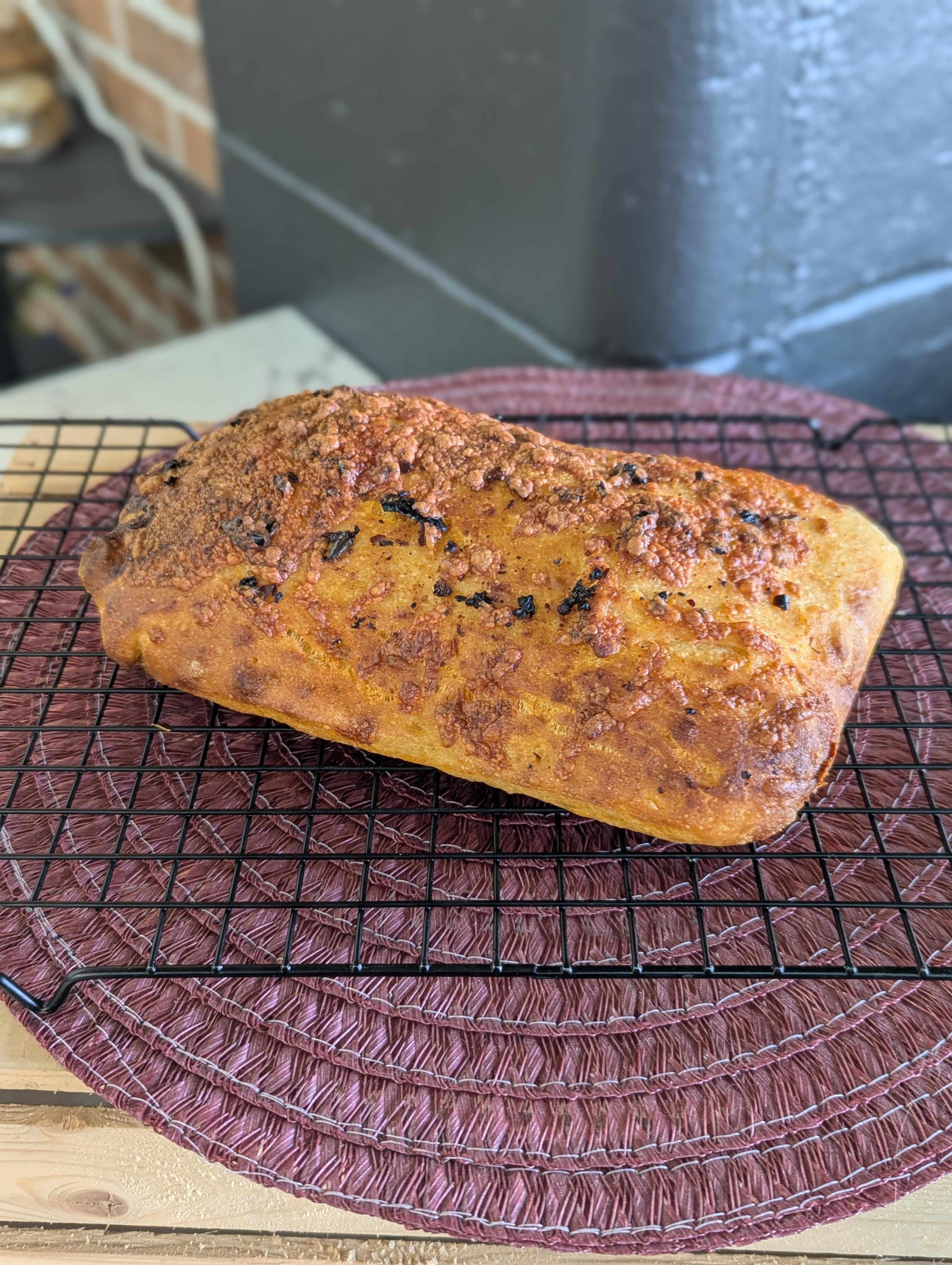 Focaccia, Chili Oil & Cheese